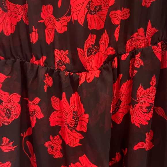 Miley+Molly Red/Black Floral Sheer Dress - Picture 8 of 10